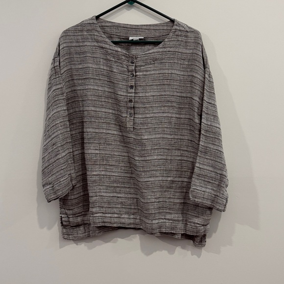 J. Jill Tops - J. Jill Grey Linen Blouse Top; Woman’s Medium